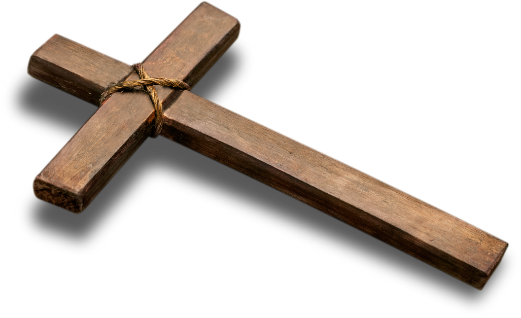 Holy Wooden Cross on White Background